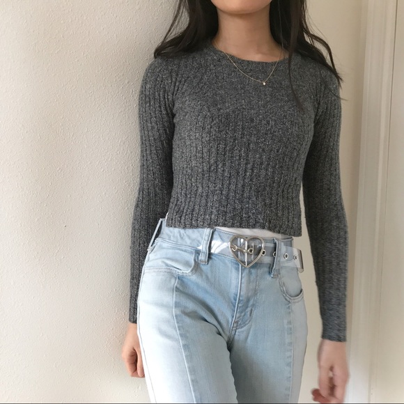 Aritzia Babaton Grey Cropped Sweater - Picture 7 of 8